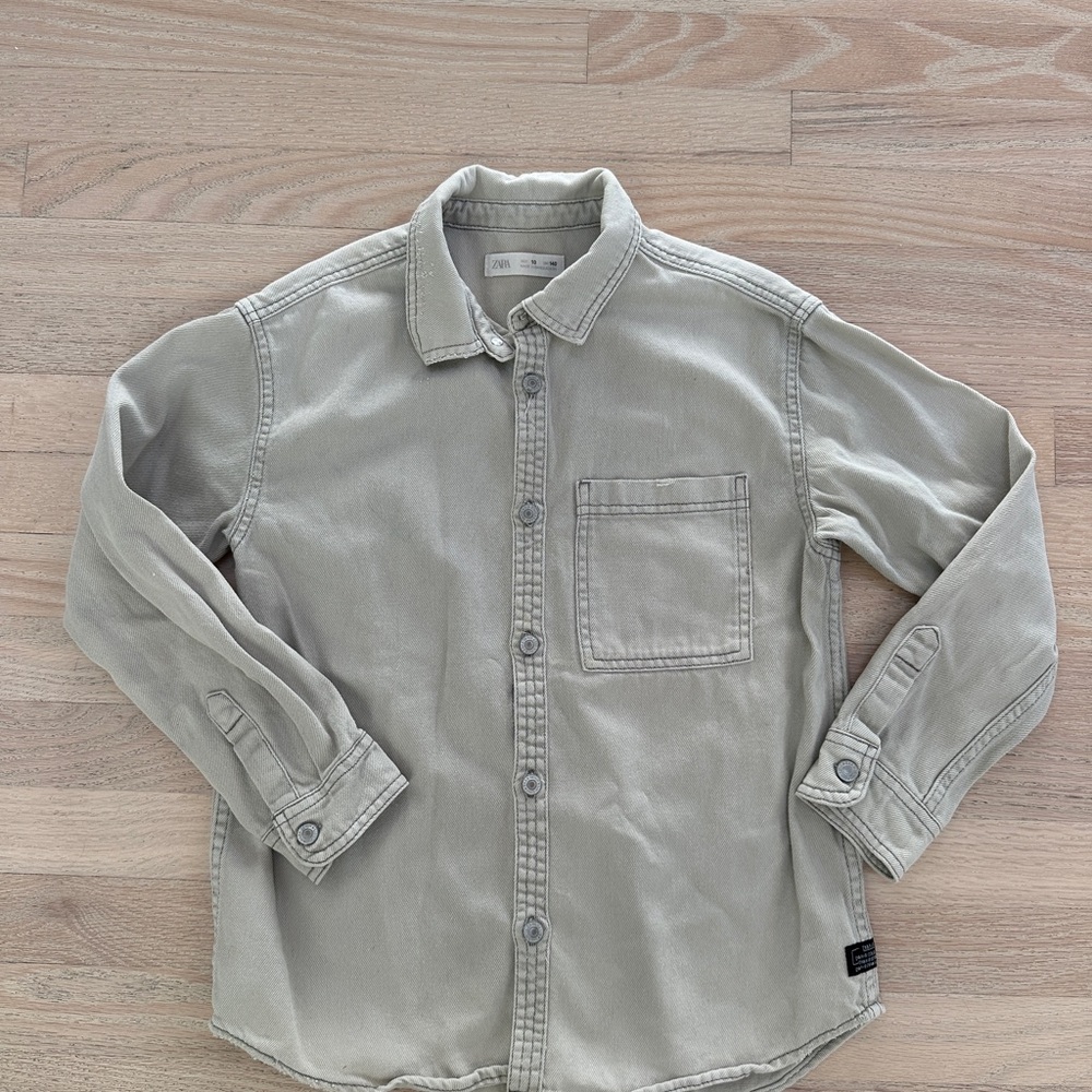 Zara Kids khaki/grey Jean Shacket